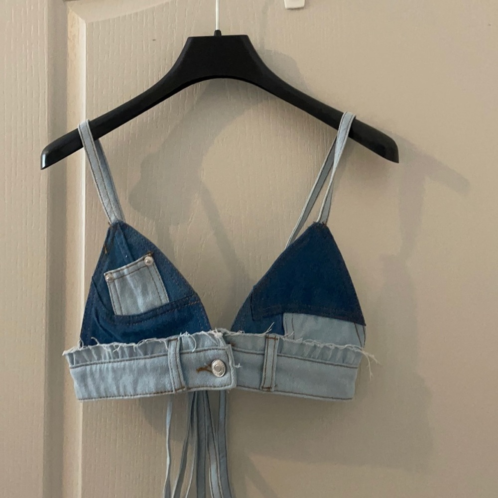 Signature 8. Patchwork Denim Bralette